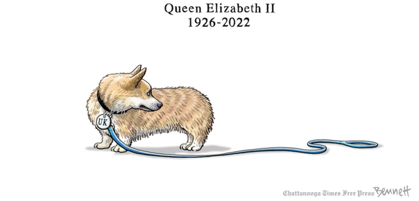 Queen Elizabeth II Clay Bennett Chattanooga Free Press cartoon